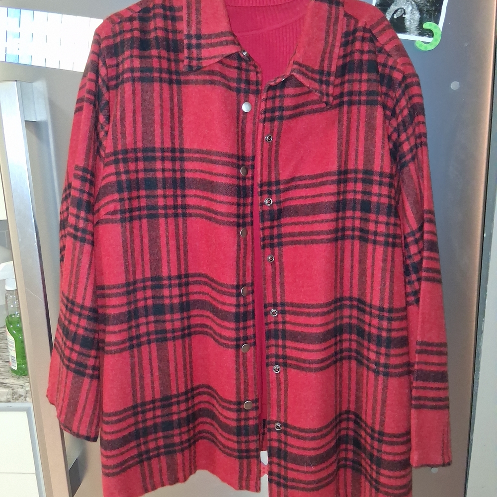 Stylish Red Plaid Women's Blouse